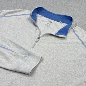 Tasc 1/4 Zi Shirt Mens XL Gray Pullover Mock Neck Tagless Stretch Performance